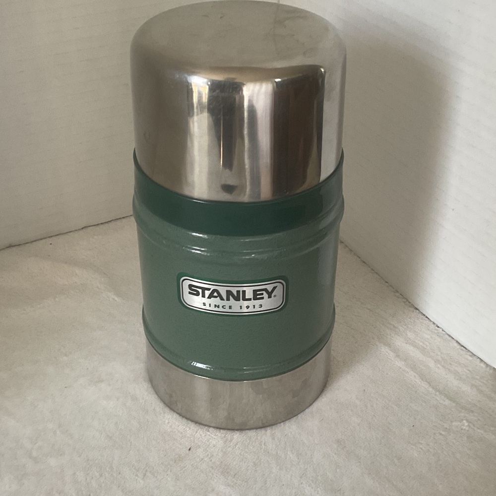 Stanley Classic Green and Silver Vacuum Bottle